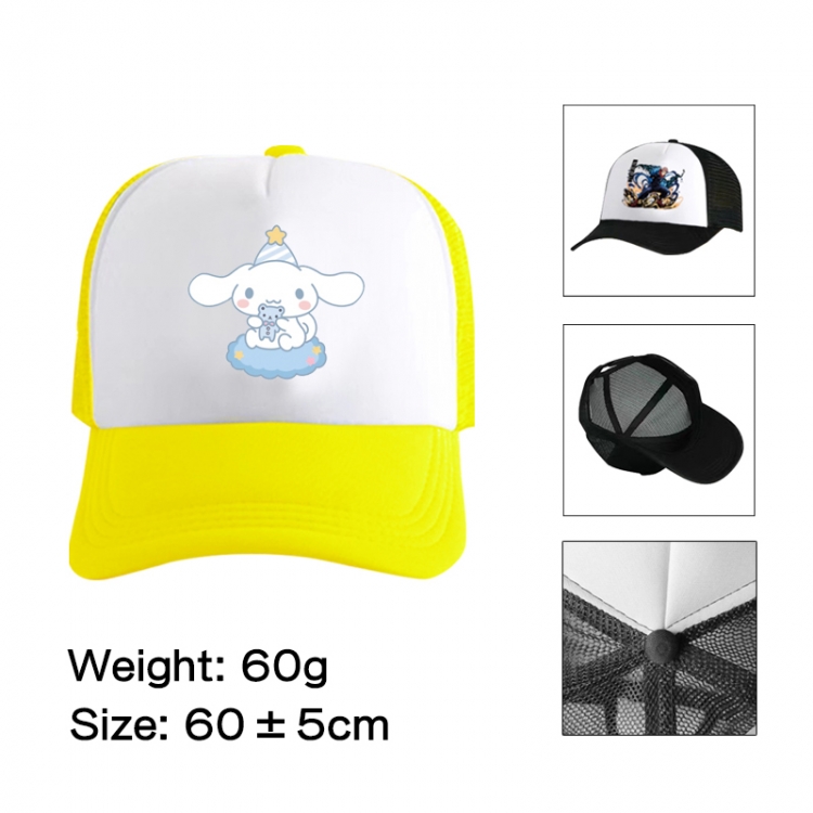 sanrio Anime peripheral color printed mesh cap baseball cap size 60 ± 5cm