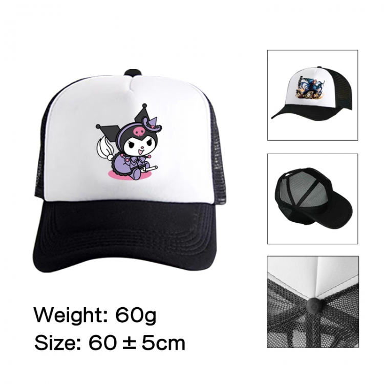 sanrio Anime peripheral color printed mesh cap baseball cap size 60 ± 5cm