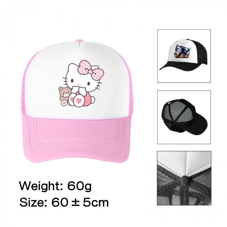 sanrio Anime peripheral color printed mesh cap baseball cap size 60 ± 5cm