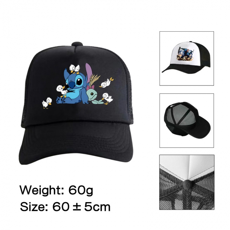 Lilo & Stitch Anime peripheral color printed mesh cap baseball cap size 60 ± 5cm