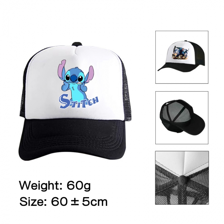 Lilo & Stitch Anime peripheral color printed mesh cap baseball cap size 60 ± 5cm