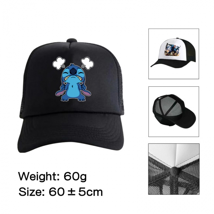 Lilo & Stitch Anime peripheral color printed mesh cap baseball cap size 60 ± 5cm