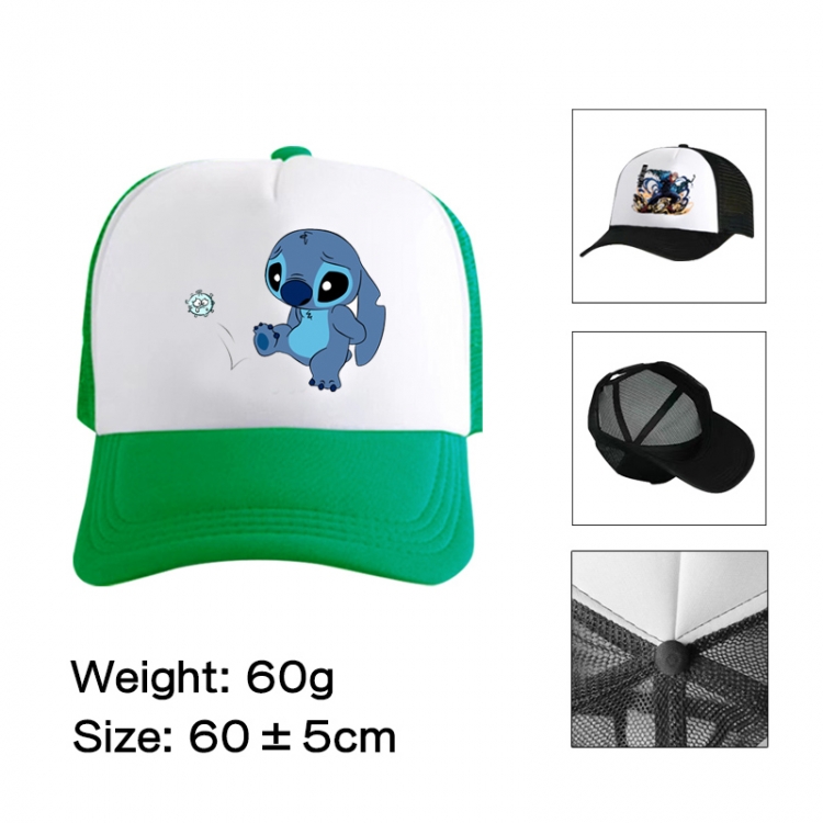 Lilo & Stitch Anime peripheral color printed mesh cap baseball cap size 60 ± 5cm