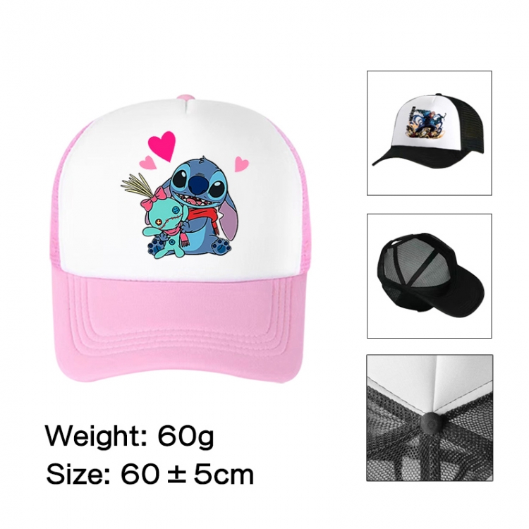 Lilo & Stitch Anime peripheral color printed mesh cap baseball cap size 60 ± 5cm