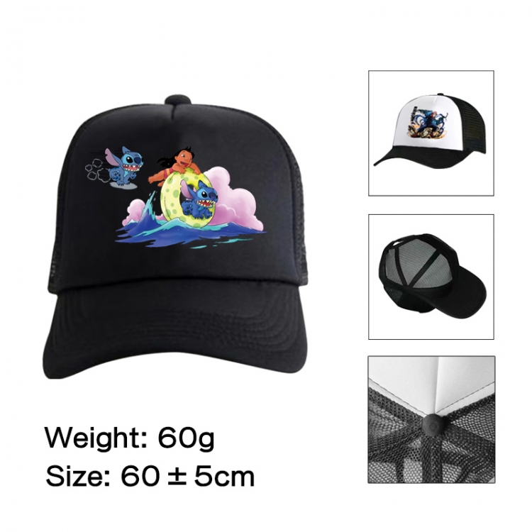 Lilo & Stitch Anime peripheral color printed mesh cap baseball cap size 60 ± 5cm