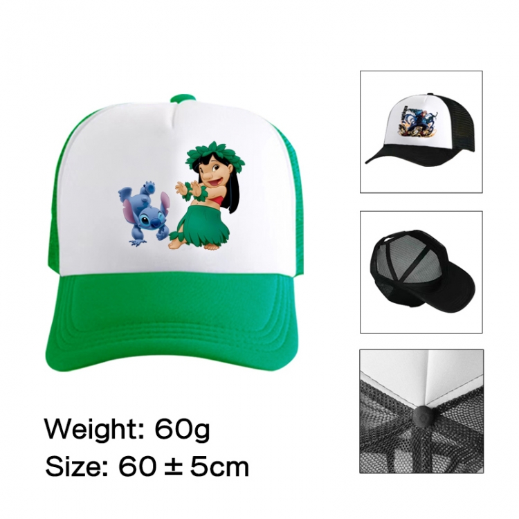 Lilo & Stitch Anime peripheral color printed mesh cap baseball cap size 60 ± 5cm