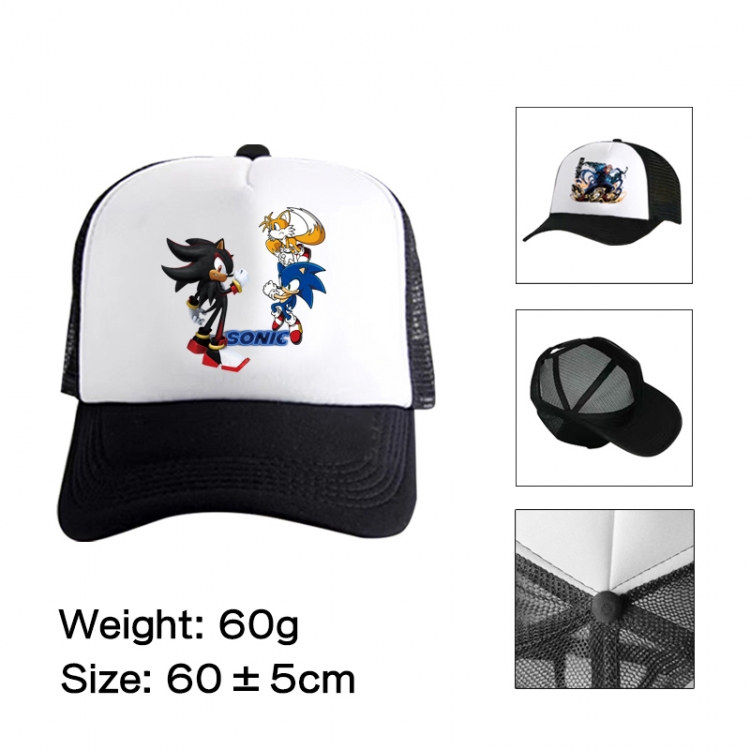 Sonic The Hedgehog Anime peripheral color printed mesh cap baseball cap size 60 ± 5cm