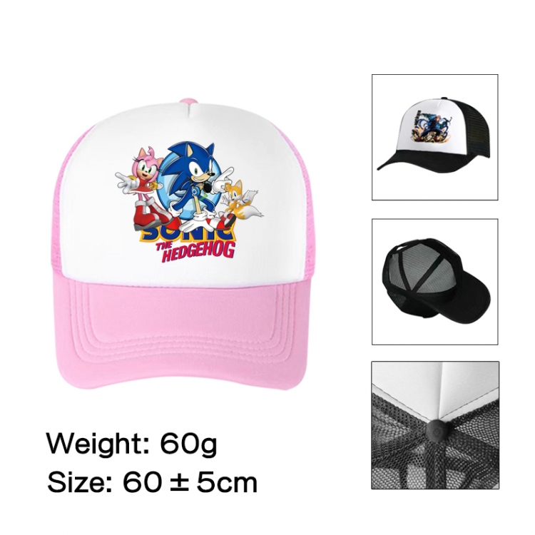 Sonic The Hedgehog Anime peripheral color printed mesh cap baseball cap size 60 ± 5cm