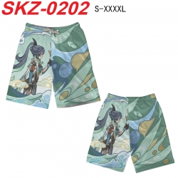 Genshin Impact Anime full-color digital printed beach shorts from S to 4XL