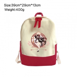 Genshin Impact Anime Surrounding Canvas Colorful Backpack 39x29x13cm