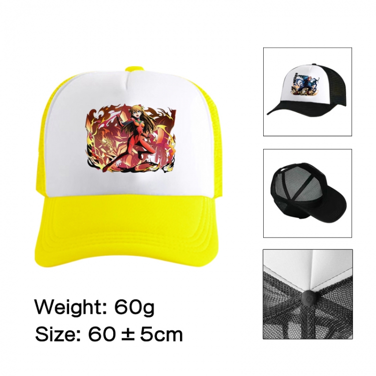 EVA Anime peripheral color printed mesh cap baseball cap size 60 ± 5cm