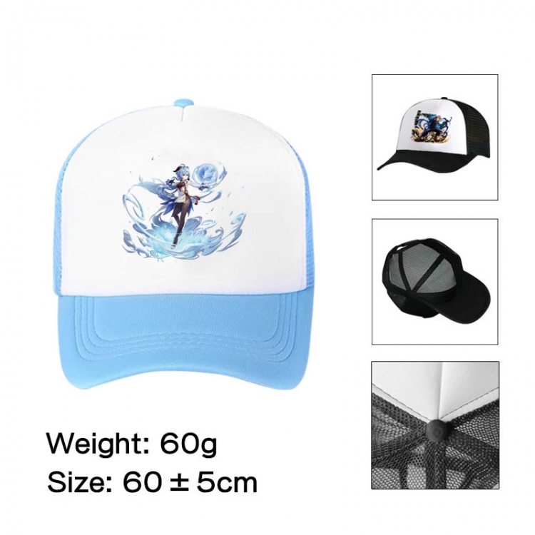 Genshin Impact Anime peripheral color printed mesh cap baseball cap size 60 ± 5cm