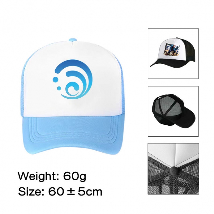Genshin Impact Anime peripheral color printed mesh cap baseball cap size 60 ± 5cm
