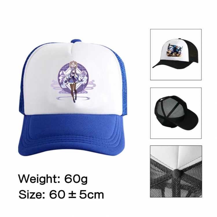 Genshin Impact Anime peripheral color printed mesh cap baseball cap size 60 ± 5cm