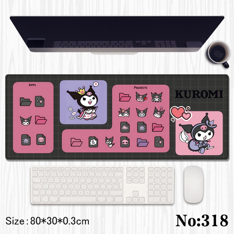 Kuromi Anime peripheral computer mouse pad office desk pad multifunctional pad 80X30X0.3cm