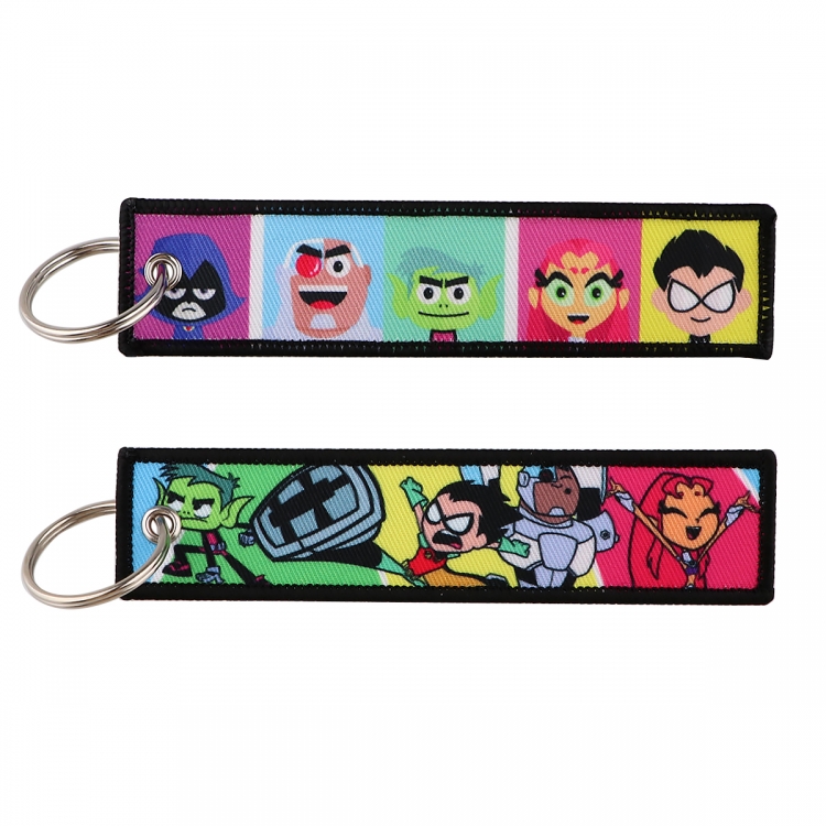 The Jetsons Double sided color woven label keychain with thickened hanging rope 13x3cm 10G price for 5 pcs