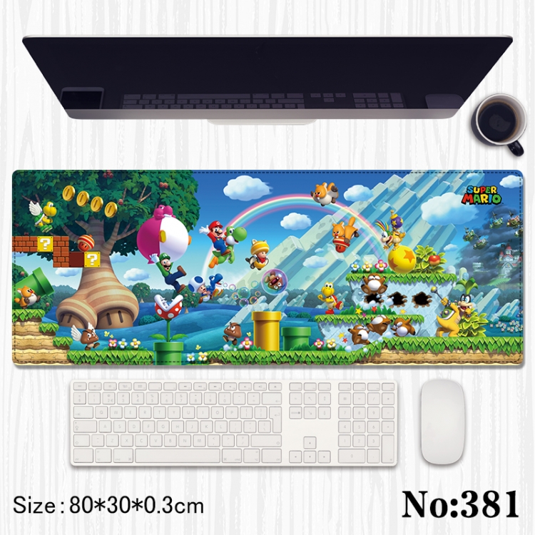 Super Mario Anime peripheral computer mouse pad office desk pad multifunctional pad 80X30X0.3cm