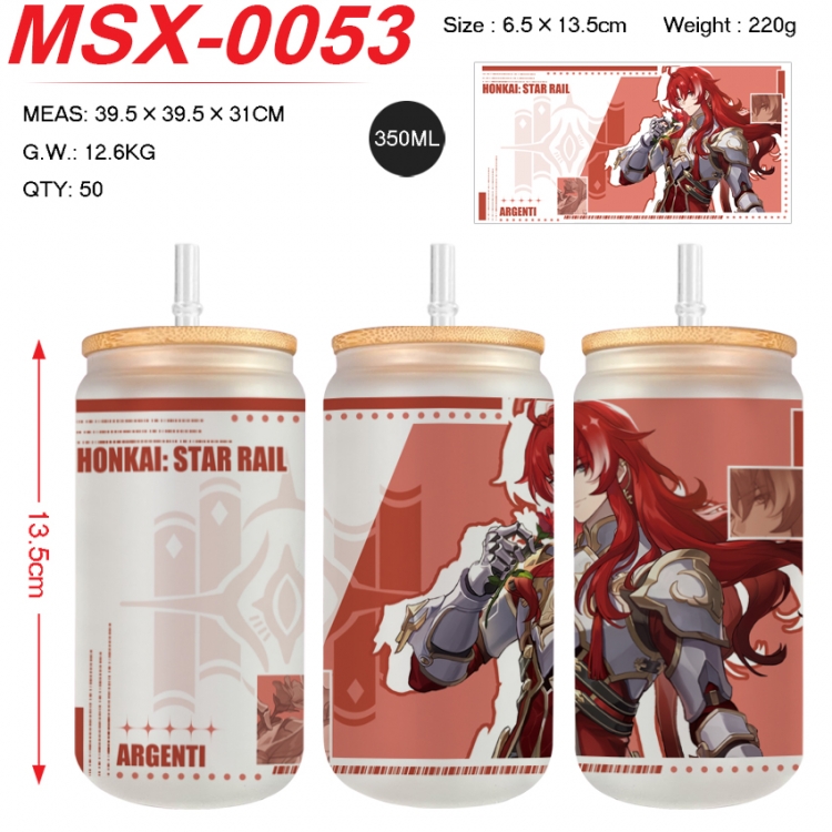Honkai: Star Rail Anime frosted glass cup with straw 350ML MSX-0053