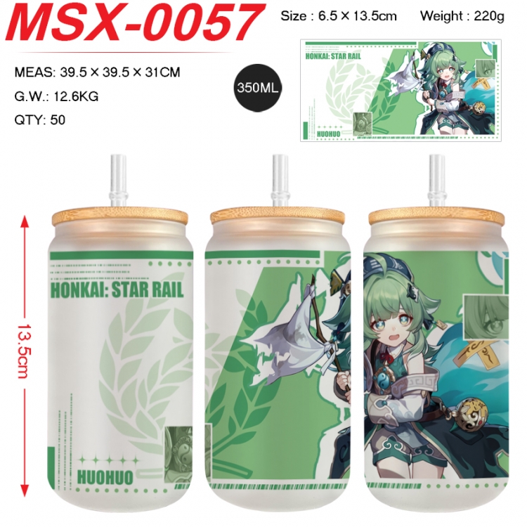 Honkai: Star Rail Anime frosted glass cup with straw 350ML  MSX-0057