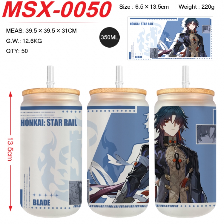 Honkai: Star Rail Anime frosted glass cup with straw 350ML MSX-0050