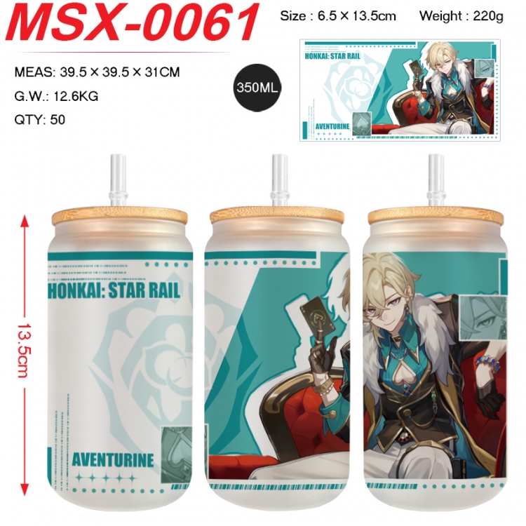 Honkai: Star Rail Anime frosted glass cup with straw 350ML MSX-0061