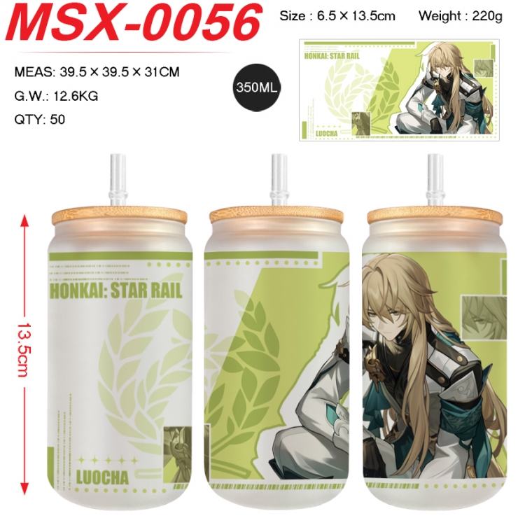 Honkai: Star Rail Anime frosted glass cup with straw 350ML MSX-0056