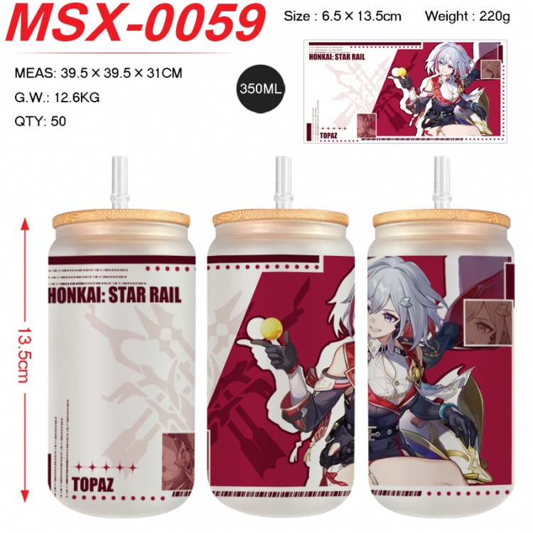Honkai: Star Rail Anime frosted glass cup with straw 350ML MSX-0059