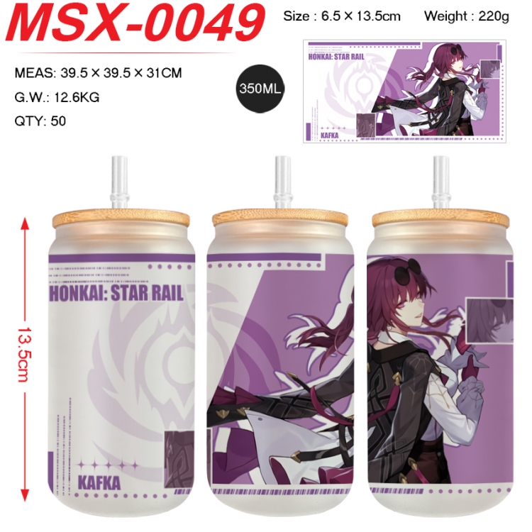 Honkai: Star Rail Anime frosted glass cup with straw 350ML MSX-0049