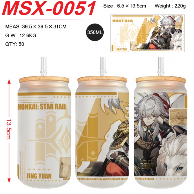Honkai: Star Rail Anime frosted glass cup with straw 350ML  MSX-0051