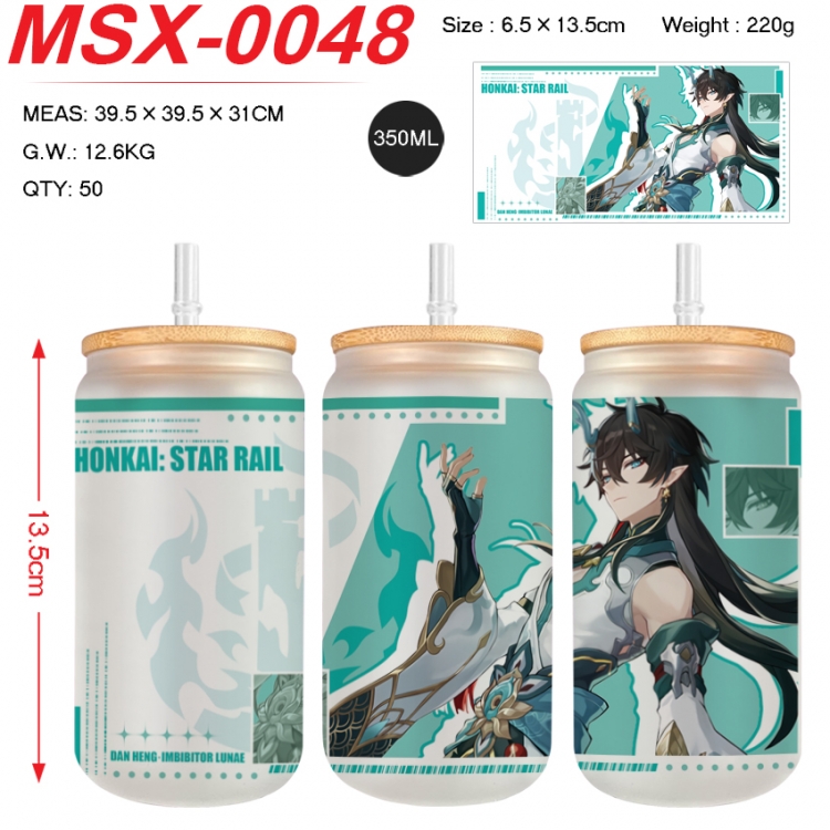 Honkai: Star Rail Anime frosted glass cup with straw 350ML  MSX-0048