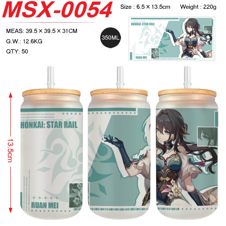 Honkai: Star Rail Anime frosted glass cup with straw 350ML MSX-0054