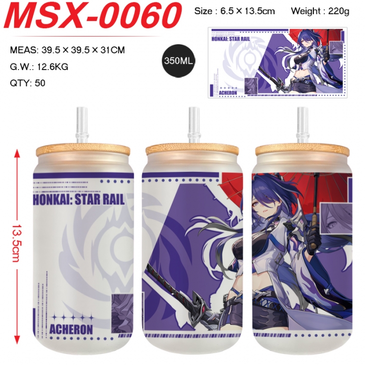 Honkai: Star Rail Anime frosted glass cup with straw 350ML MSX-0060