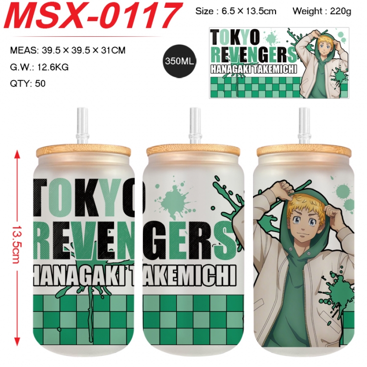Tokyo Revengers Anime frosted glass cup with straw 350ML MSX-0117