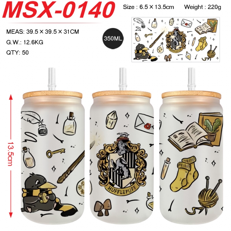 Harry Potter Anime frosted glass cup with straw 350ML MSX-0140