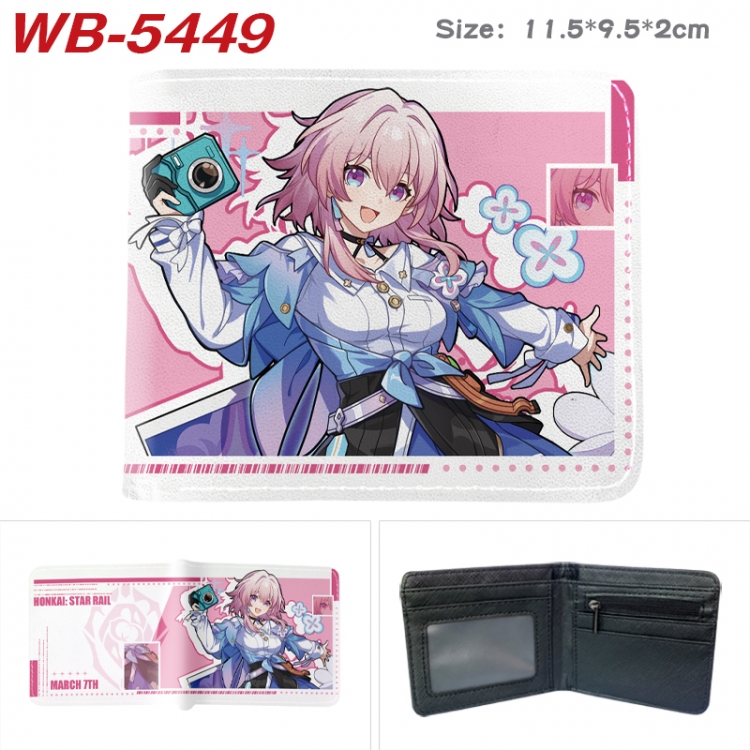 Honkai: Star Rail Animation color PU leather half fold wallet 11.5X9X2CM WB-5449A