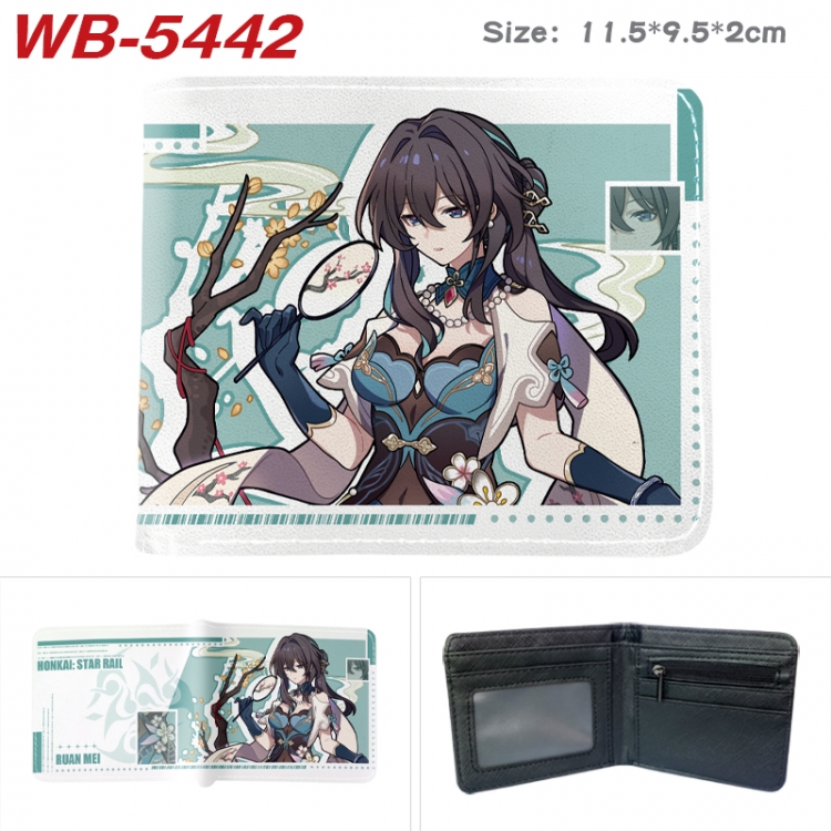 Honkai: Star Rail Animation color PU leather half fold wallet 11.5X9X2CM  WB-5442A