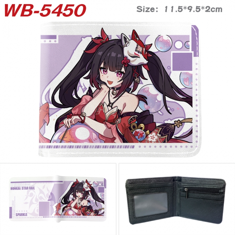 Honkai: Star Rail Animation color PU leather half fold wallet 11.5X9X2CM WB-5450A