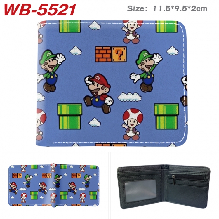 Super Mario Animation color PU leather half fold wallet 11.5X9X2CM  WB-5521A
