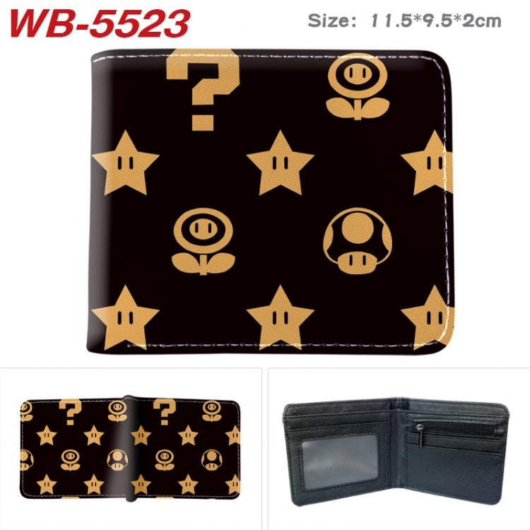 Super Mario Animation color PU leather half fold wallet 11.5X9X2CM WB-5523A