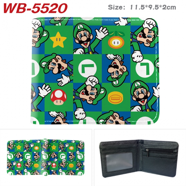 Super Mario Animation color PU leather half fold wallet 11.5X9X2CM  WB-5520A