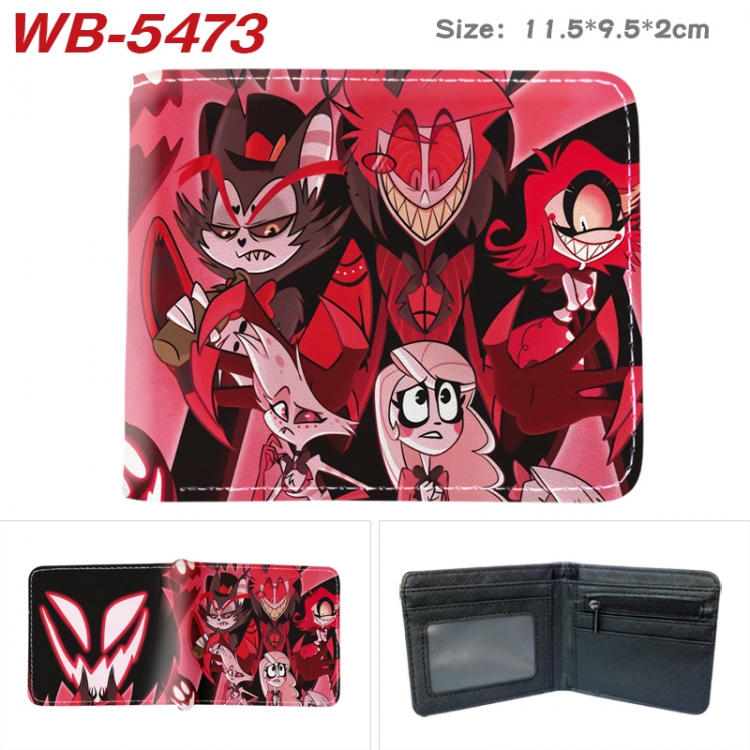 Hazbin Hotel Animation color PU leather half fold wallet 11.5X9X2CM WB-5473A