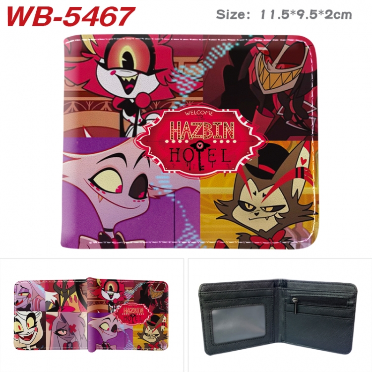 Hazbin Hotel Animation color PU leather half fold wallet 11.5X9X2CM WB-5467A