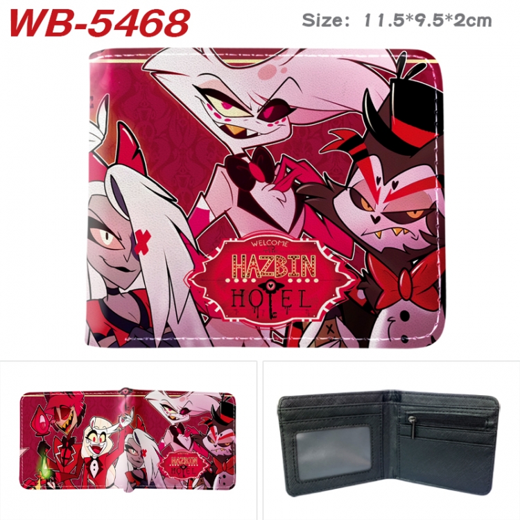 Hazbin Hotel Animation color PU leather half fold wallet 11.5X9X2CM WB-5468A