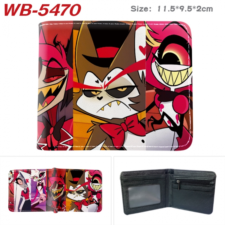 Hazbin Hotel Animation color PU leather half fold wallet 11.5X9X2CM WB-5470A