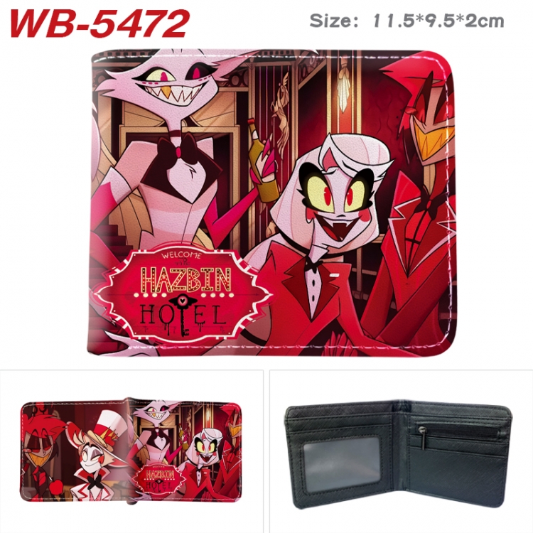 Hazbin Hotel Animation color PU leather half fold wallet 11.5X9X2CM WB-5472A