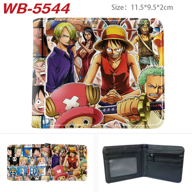 One Piece Animation color PU leather half fold wallet 11.5X9X2CM