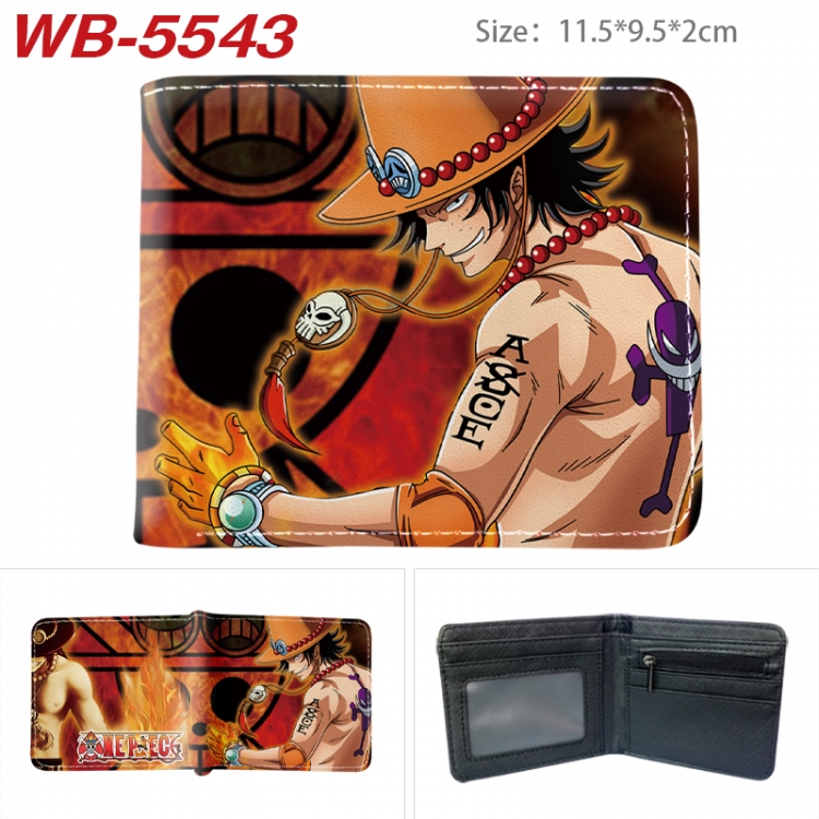 One Piece Animation color PU leather half fold wallet 11.5X9X2CM