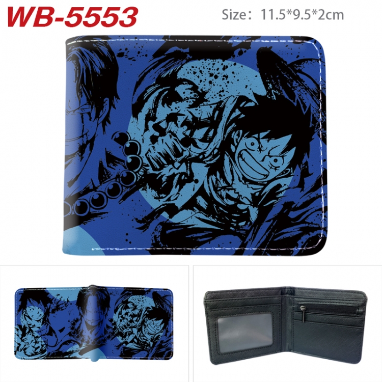 One Piece Animation color PU leather half fold wallet 11.5X9X2CM