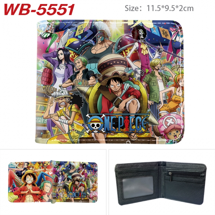 One Piece Animation color PU leather half fold wallet 11.5X9X2CM