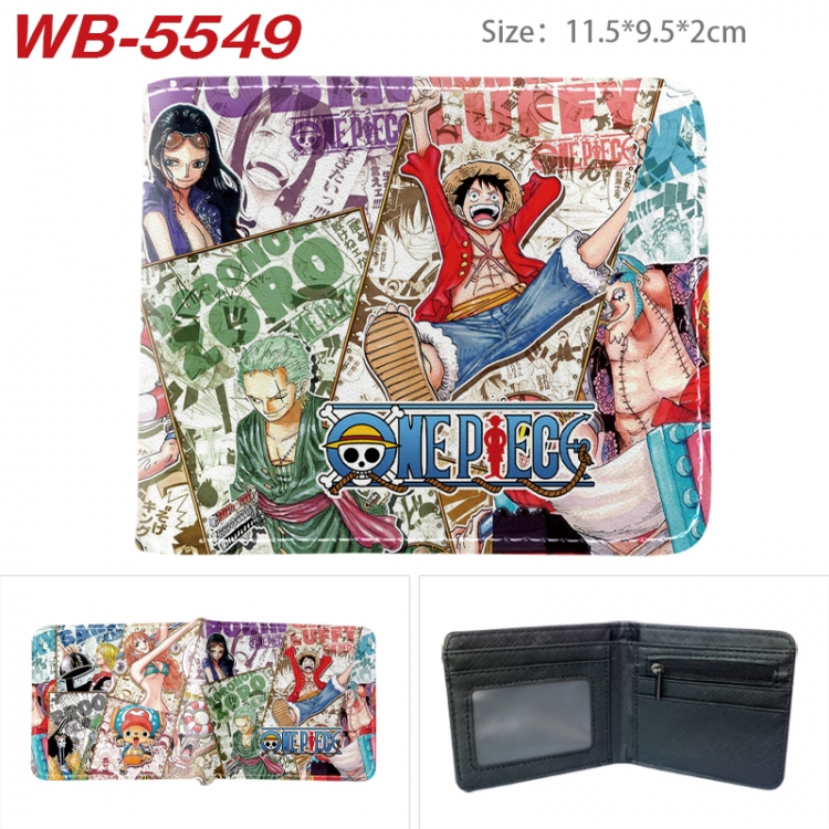 One Piece Animation color PU leather half fold wallet 11.5X9X2CM